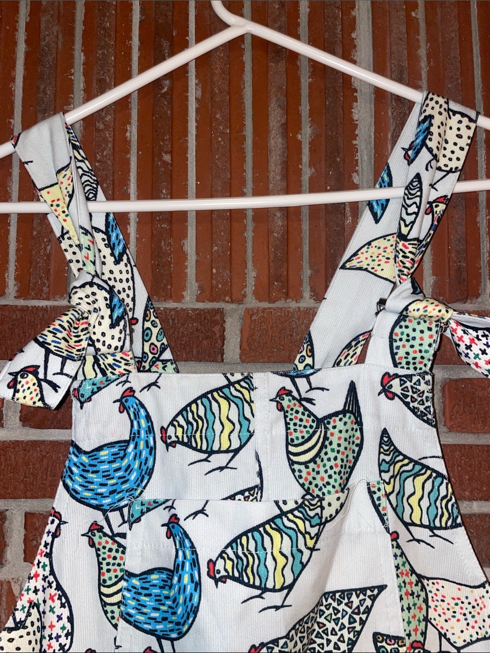 LA Soul Retro Chicken Print corduroy overalls - Picture 4 of 12